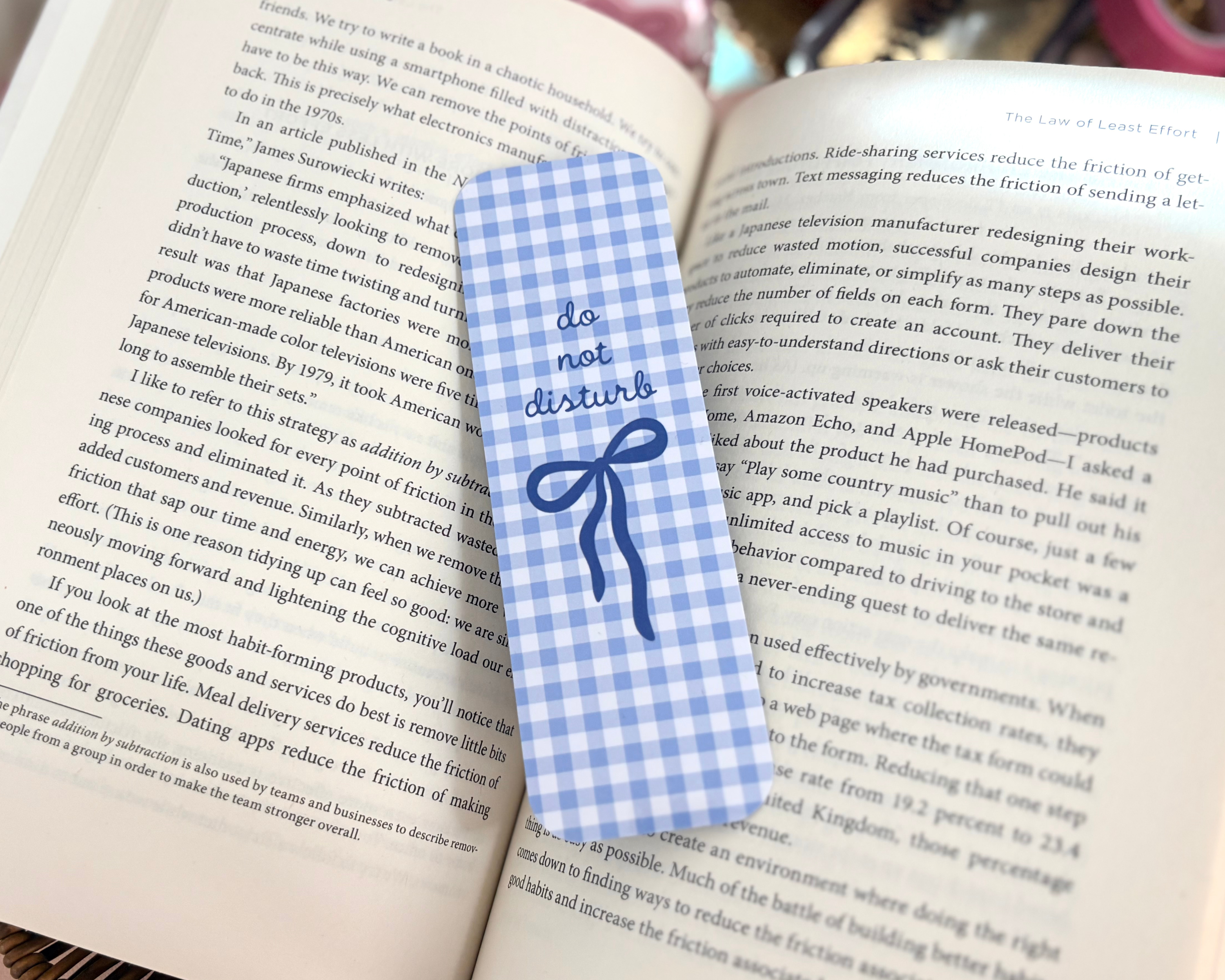 Do Not Disturb Gingham Bookmark