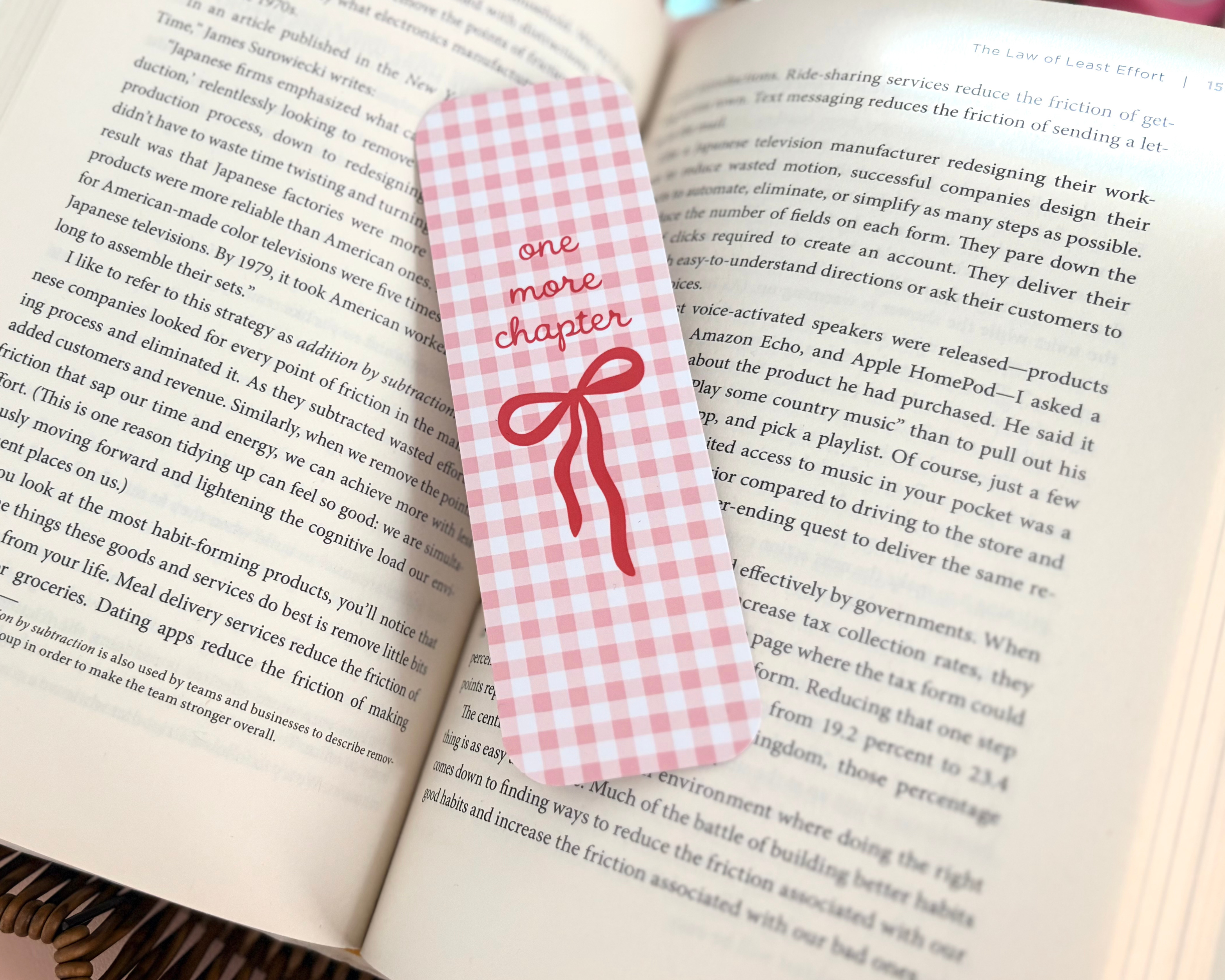 One More Chapter Gingham Bookmark